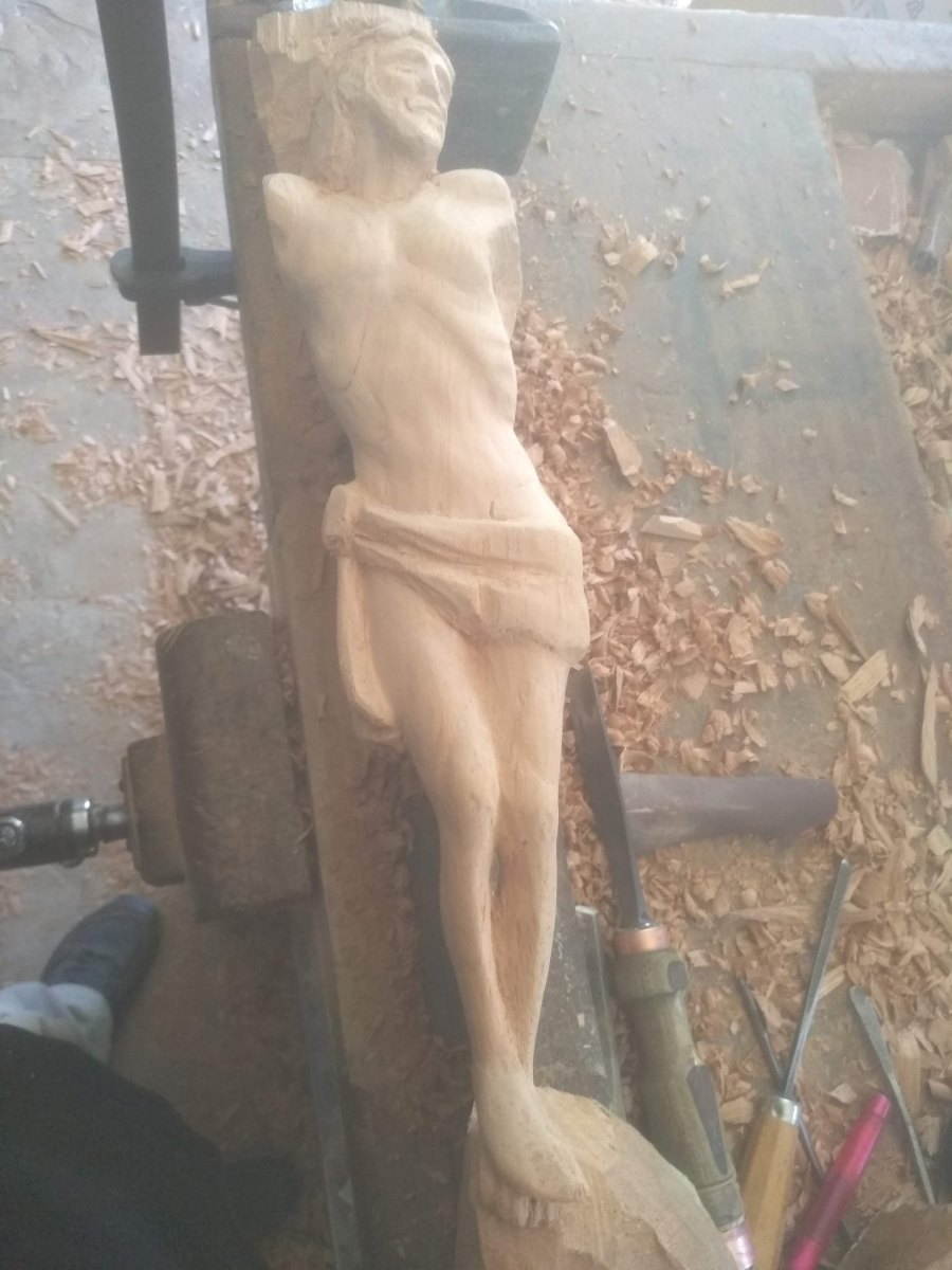 Escultura de Jesucristo vivo. Escultura de Jesucristo vivo.