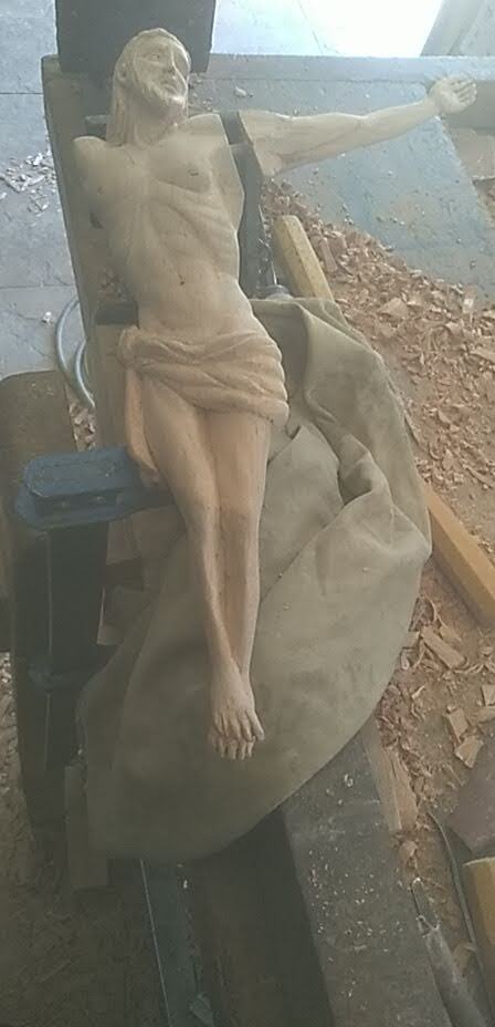 Escultura de Jesucristo vivo. Escultura de Jesucristo vivo.