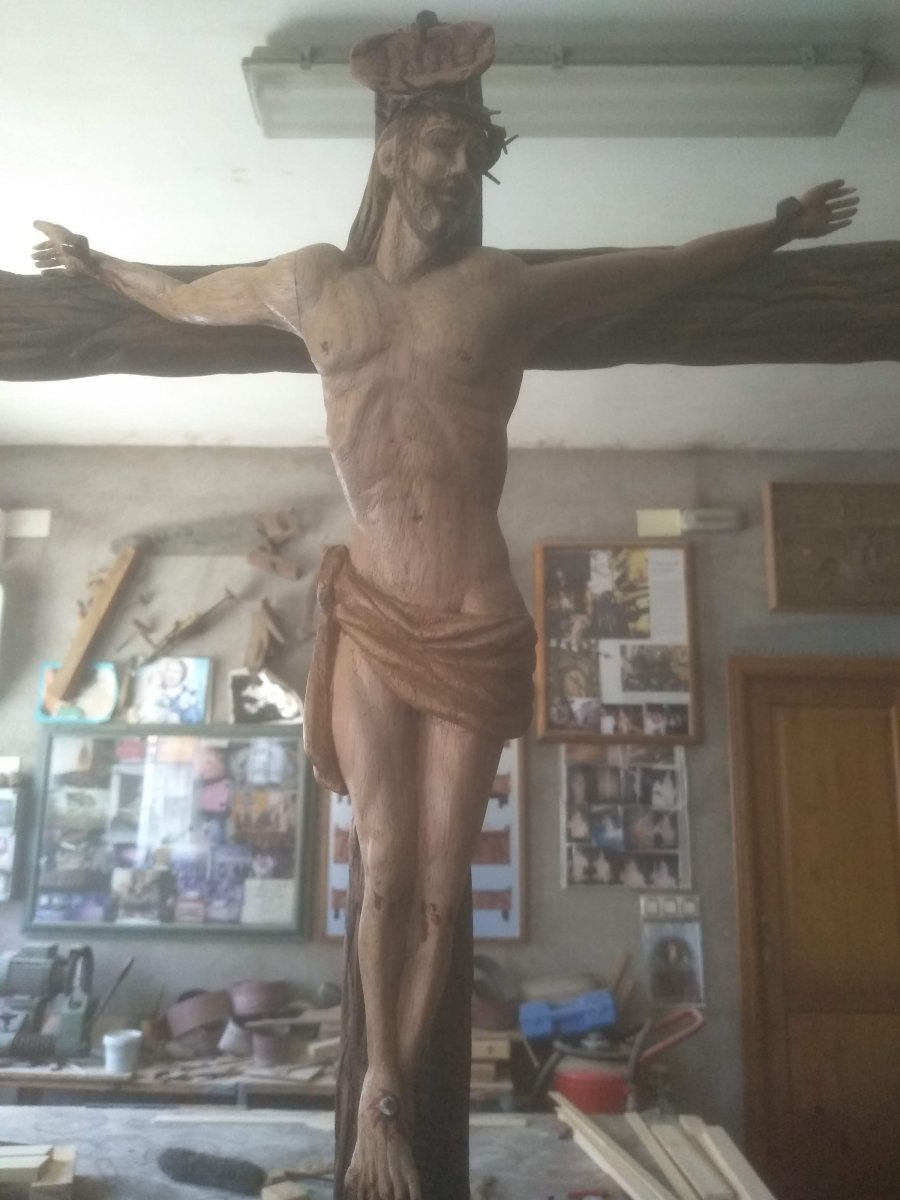 Escultura de Jesucristo vivo. Escultura de Jesucristo vivo.